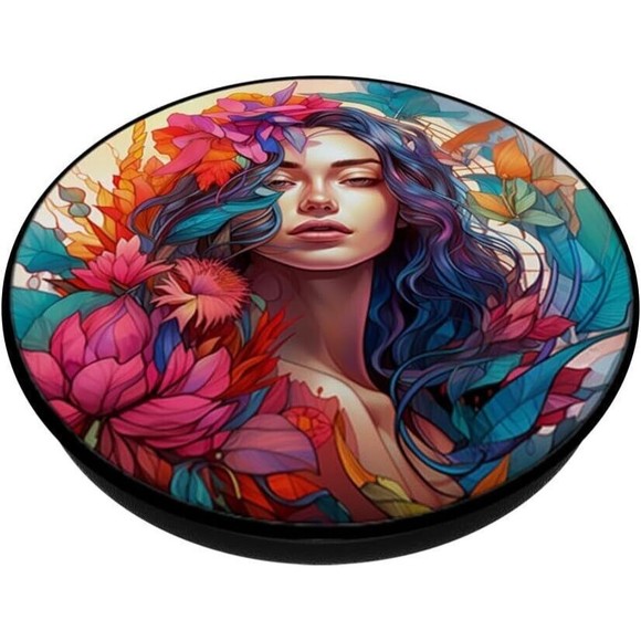 PopSockets Floral Girl Women Cell Phone Pop Sockets for Phone Swappable PopGrip - Picture 5 of 8